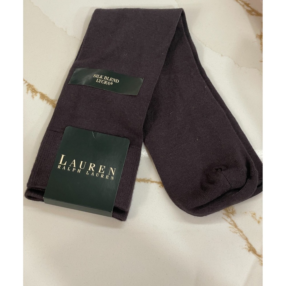 Lauren‎ Ralph Lauren Silk Blend Calf Socks Women One Size Purple Lightweight New